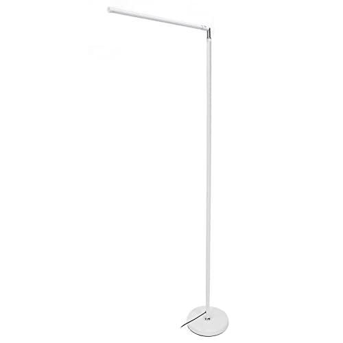 Lampa Podłogowa LED 12 W, Bezstopniowa Regulacja Jasności 3300-6500 K, ściemnianie, Zdejmowana Lampa do Tatuażu do Przedłużania Rzęs, Biała, 110-240 V (Wtyczka UE 100-240 V)