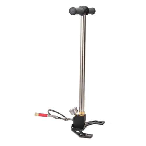 Lfhelper 4500psi Luftpumpe Air Gun Pump PCP 3-Stufen-Hochdruck-Handpumpe Standpumpe Luftgewehre Luftpistole Gewehr mit Manometer Faltbar für Tauchflaschen, Motorradreifen, Autoreifen
