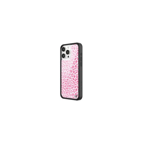 Image of Wildflower Cases - Compatible with iPhone 16 Pro Max| Protective Black Bumper, 6.5ft Drop Test Certified, Women Owned Small Business | Pink White Animal Print Cheetah Trendy | Pink Meow
