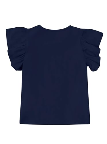 Image of Girls' Summer Shirts Cute Tops Ruffle Sleeve Crew Neck Casual Tees