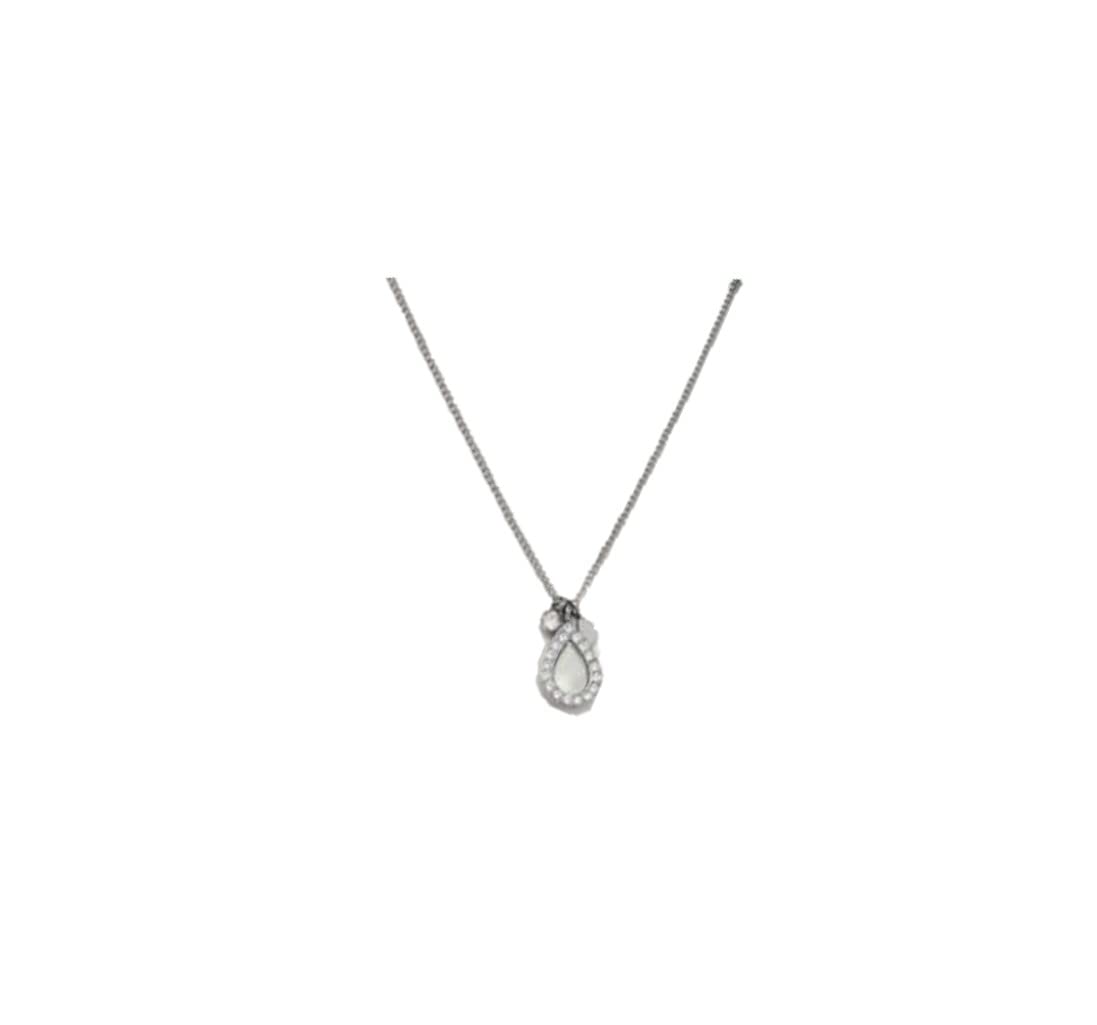 Fossil Women's Stainless Steel with lobster clasp closure pendant necklace and earring set