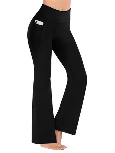 Legging thermique évasé noir anti-froid Mayoii avec poche latérale