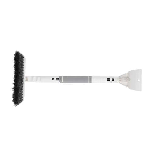Yobadam 65-80cm Snow Brush and Ice Scraper for Car, 5 Layer Nylon Brush, 360 Rotating Head with Adjustable Telescoping Rod, Ideal for Winter Snow Frost Removal From SUV & Truck (Gray White)