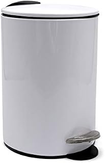 ZenMorning Bathroom Bin  Pedal Bin with Stylish Design, Soft Close Lid & Carry Handle  Removable Inner Small Bin  Anti-Fingerprint White Finish, 3L,  17cm x H. 24cm