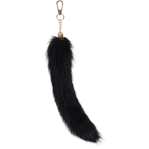 14 Inch Fluffy Fur Chain Bag Charm Fox Tail Keychain for Cosplay Party - image 1