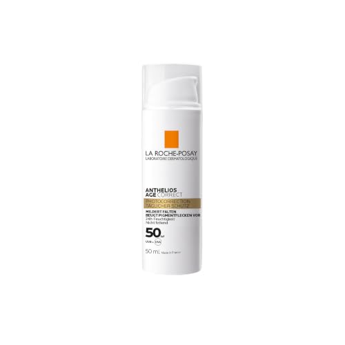 La Roche Posay Anthelios Age Correct, Feuchtigkeitsspendende Anti-Age Tagescreme mit LSF50 für reife, empfindliche Haut, Beugt lichtbedingter Hautalterung vor, Mit Niacinamid und Phe-Resorcinol, 50 ml