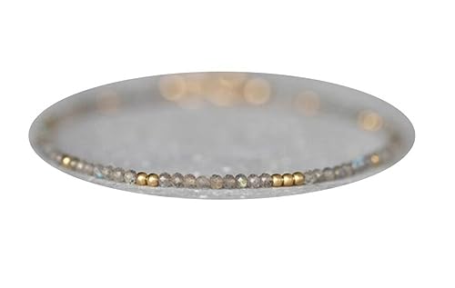 Bracelet labradorite 2-3mm en argent fin sterling pour un style minimalist