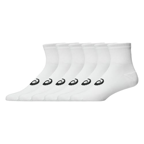 Asics Quarter Sock for Unisex Adults 6 Pack Small 100 Brilliant White