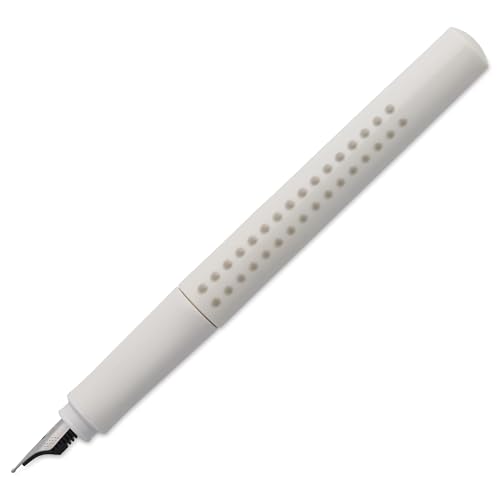 Faber-Castell 140820 - moderner Füller Grip 2010 mit Ergonomisches Design und Hochwertige Konstruktion, Füller breite Feder M, Nachfüllbar inkl. Tintenpatrone - coconut milk, 1 Stück