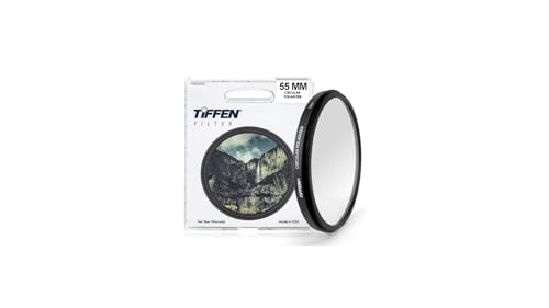 Tiffen 55CP Slim 55mm Circular Polarizer Filter for Camera Lens, Glare Control, Contrast Increase, Color Enhancing