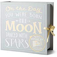 Baby Milestone Keepsake Storage Box: Track Treasured Memories - Moon & Stars
