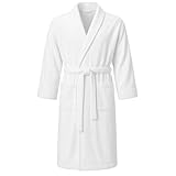 Jmr Usa Inc. Unisex 100% Cotton Terry Cloth Bathrobe – Ideal Robe for Men & Women at Home, Spa, Hotel, Sauna, Pool, Bath & Shower - White