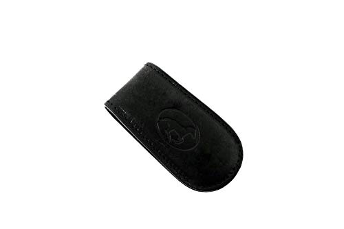 Pinza para billetes de cuero negra ideal para viajes y negocios