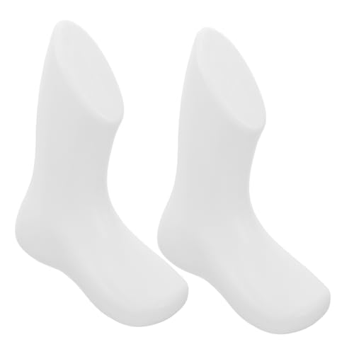 NUOBESTY 1 ペア 赤ちゃんの足型 ベビーシューズのマネキン 幼児用ブーツスタンド 小売用足マネキン 靴のディスプレイスタンド 中空 靴型 金型 モデル 子 Pe 白い