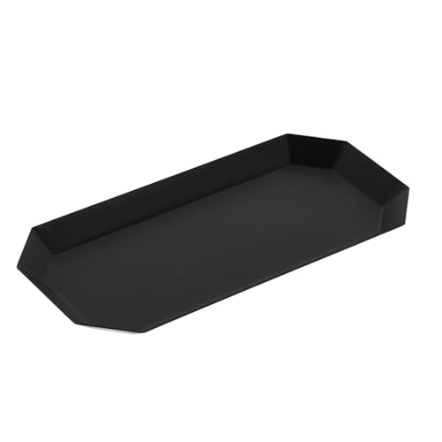 Cabilock Palet Hexagonal En Forma De Ling Decoración Mostrar Bandejas De Perfume Para Tocador Joyas Bandeja De Espejo De Oro Lámina Pendiente Collar Pulsera Vestidor Black Acero Inoxidable