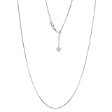 Floreo 10k White Gold 0.7mm Adjustable Box Chain Necklace, 22”