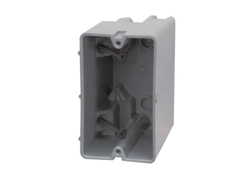 Image of Southwire Electrical Box for Lighting Fixture, 50lb Ceiling Fan and 75lb Light Fixture Support, 22.5Cu with Depth Adjustment, 1 Gang, Gray, MSB22+