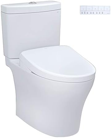 TOTO® WASHLET®+ Aquia® IV Two-Piece Elongated Dual Flush 1.28 and 0.9 GPF Toilet with Auto Flush S7A Contemporary Bidet Seat, Cotton White - MW4464736CEMFGNA#01 image 3