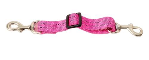 Herm. Sprenger Prong Collar Safety Clip with Reflective Stripes 6"-8" - Pack of 1 Dog Leash Safety Strap - Enhanced Durability for Secure Leash Connection - Ideal for Safe Walk and Training (Pink)