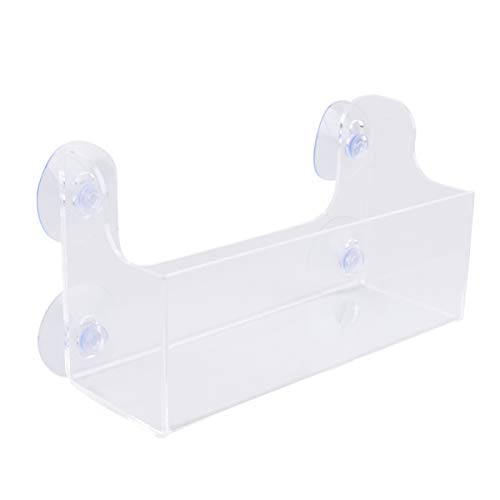 DOITOOL 1PCS Suction Cup Refrigerator Rack Organizer Acrylic Refrigerator Storage Shelf for Refrigerator Can Hold Spices, Jar of Olive Oil, Cooking Oils, Salt, Pepper, Small Things (3 Beverage Rack)