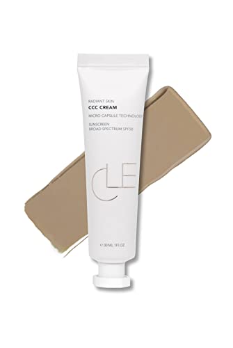 Cle Ccc Cream Foundation Spf 50: Bb & Cc Hybrid, Color Control, Skin Primer, 1 Fl Oz (Warm Medium Light) #TOP4