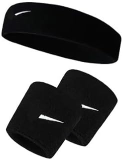 GYMGALAXY Athletic Sports Headband and Wristband Set, Black, Sweat-Absorbing Accessories for Exercise, Training, Running, Basketball (Black)-picture-47