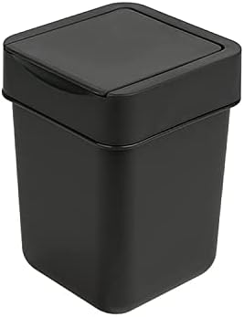 carrotez Mini Trash Can, Countertop Trash Can, 2 Liter/ 0.5 Gallon, Mini Wastebasket, Small Trash Can, Garbage Container Bin for Coffee Bar, Bathroom, Office, Countertop, Bedroom - Black