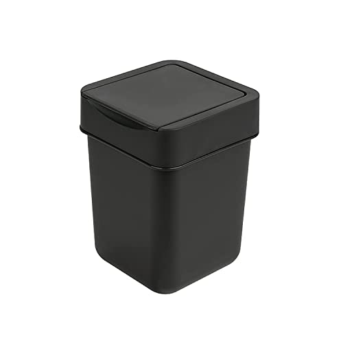 Carrotez Mini Trash Can, Countertop Trash Can, 2 Liter/ 0.5 Gallon, Mini Wastebasket, Small Trash Can, Garbage Container Bin For Coffee Bar, Bathroom, Office, Countertop, Bedroom - Black #TOP27