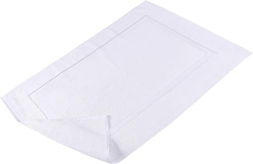 HOME ZEN HOUSEHOLD LINEN Tapis de bain en éponge Art hôtel, 50 x 70 cm, 800 g/m², 100 % coton, blanc, qualité hôtelière