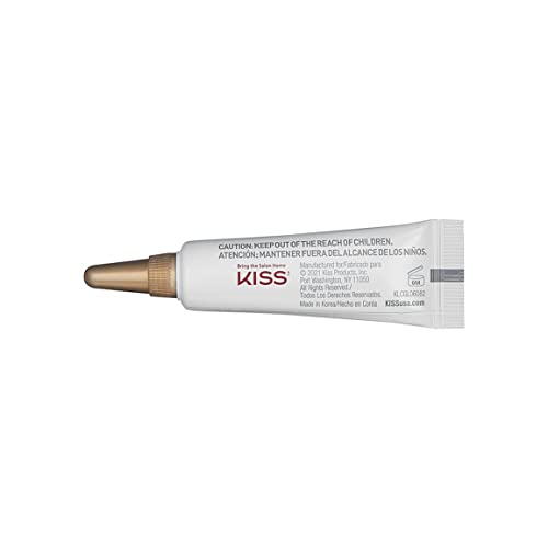 Kiss Lash Couture Clear Latex Strip Lash Adhesive With Soothing Oat Extract, Precision Control Nozzle, Dermatologist Tested, Contact Lens Friendly, Formaldehyde Free, Waterproof, 0.24 Oz. #TOP2