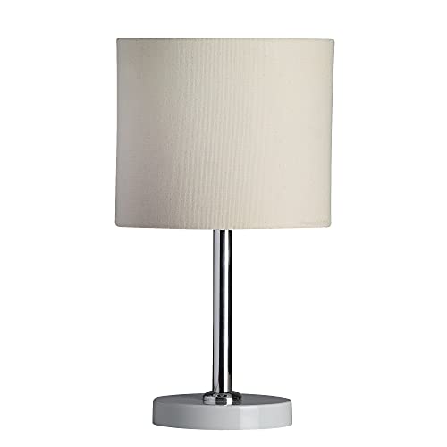 Abajur Evita Branco Alumínio e Tecido 30CM Moderno Cabeceira Quarto Sala