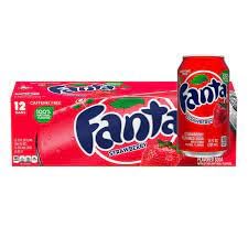 Fanta Strawberry Soda 355ml x 12 - Refreshing Berry Blast in Bulk | Authentic Strawberry Flavor | Caffeine-Free | No Artificial Flavours | Everyday Enjoyment
