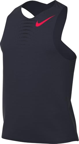 Nike AeroSwift Men's Dri-FIT ADV Running Singlet (FN4231-451, Obsidian/Bright Crimson)