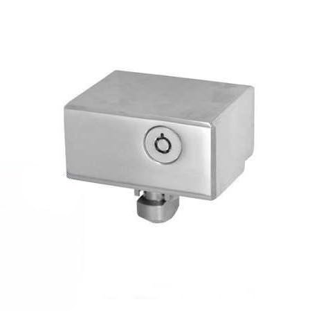 Cierre de Seguridad D-I G para Persianas Enrollables - Cabezal de Latón Cromado con Vástago y Protector de Acero Inoxidable - Candado de Suelo con Llave Tubular para Local y Garaje