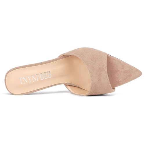 Image of TNYNFBEB Womens Stiletto High Heel Pointed Open Toe Sandals Mules Shoes Slingback Slip-on Prom Party Dress Summer 3.9 Inches Heels