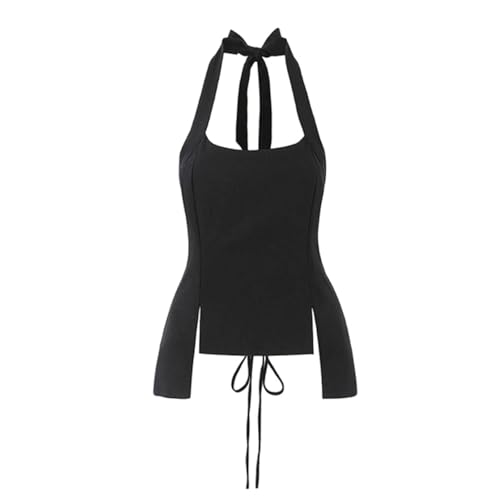 Haut dos nu à col en U esmen avec camisole asymétrique ajustée