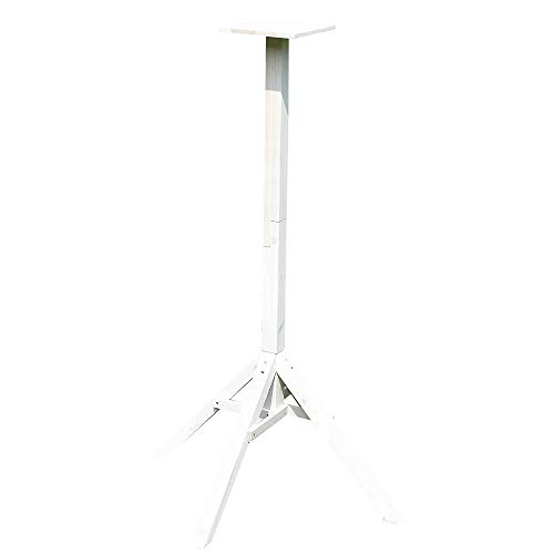 Melko Vogelhausständer 105 cm Weiß für Vogelhaus Vogelhausfuß für Futterhaus aus Holz, inkl. Ablage