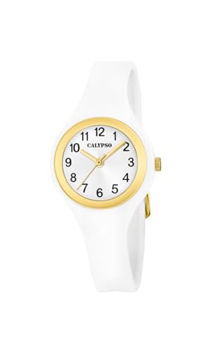 Montre Calypso Femme K5877/1 Trendy Blanche en Caoutchouc