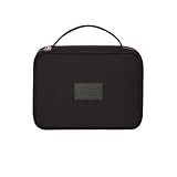 Glizi Estojo Box Escolar para 100 Lápis, com Alça, Necessaire Make, 32 Elásticos (Preto)