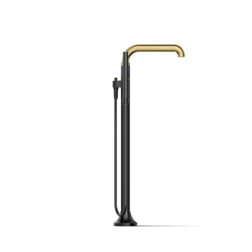 Kohler T27424-4-BMB ToneTM Floor-Mount Bath Filler Trim con ducha manual, Negro Mate con Bronce Moderne Cepillado miniatura 5