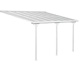 Westmann Alu Terrassenüberdachung Bruce 345 | Pulverbeschichtetes Aluminium | Polycarbonat Doppelstegplatten | Weiß | Wählbare Dachneigung 225-270 cm | UV-Schutz & witterungsbeständig