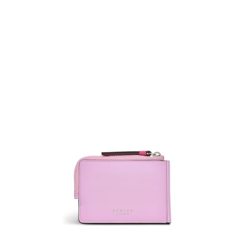 RADLEY London Feeling Sweet Women’s Small Credit Card Holder, Leather Slim Card Organizer Case with Zipper and Coin Pocket, Pink2