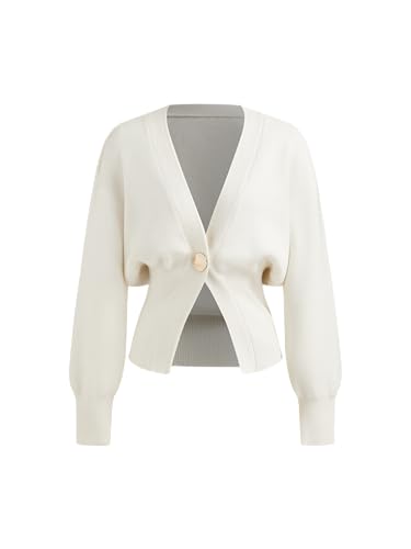 CIDER Cardigan Sweater for Women Knitted Long Sleeve V Neck Trendy Open Front Button Sweater