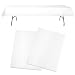 Party Like it's '99 Premium Flannel Backed Plastic Tablecloths Set of 6 – Disposable Tablecloths – Durable White Vinyl Tablecloths - Reusable Opaque White Rectangular Tablecloth, 54x108” 6/8 ft