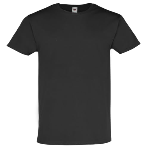 Fruit of the Loom - Iconic 195 Ringspun Premium T | T-Shirt Herren & Damen - 100% Baumwolle, hochwertig & weich, ideal für den Alltag, Farbe:schwarz, Größe:M
