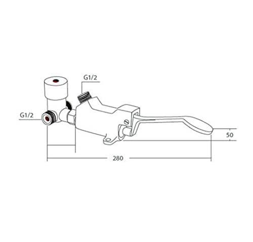 Kit grifo pedal para lavado de manos manos libres con manguera 1m 4