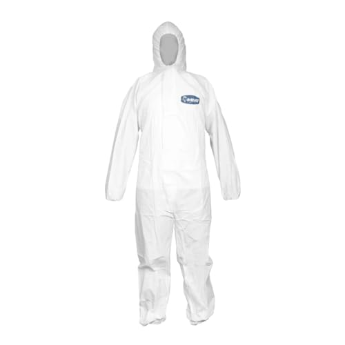 Kit Macacão de Proteção Óculos de Segurança Ampla Visão Spider Máscara Respirador Luva de Proteção P