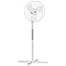 HOMCOM Ventilatore a Piantana a 3 Velocità con Altezza Regolabile, Angolo di Inclinazione a 80°, in PP, 60x60x90-120cm, Bianco