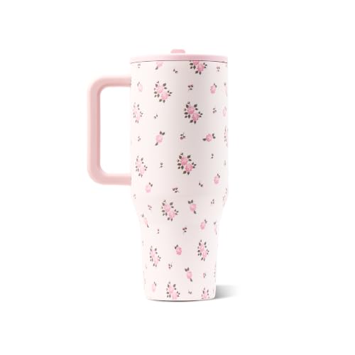 Image of HydroJug Traveler 40oz, Insulated Tumbler with Handle & Straw, Wildrose