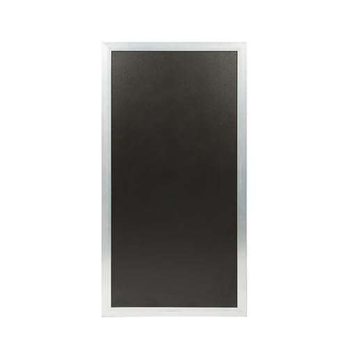 SECURIT - Lavagna Da Terra Multiboard - Per Pennarelli A Gesso Liquido- Per Caffè, Ristoranti, Bar, Negozi- 60x114,5 cm - Colore Acciaio